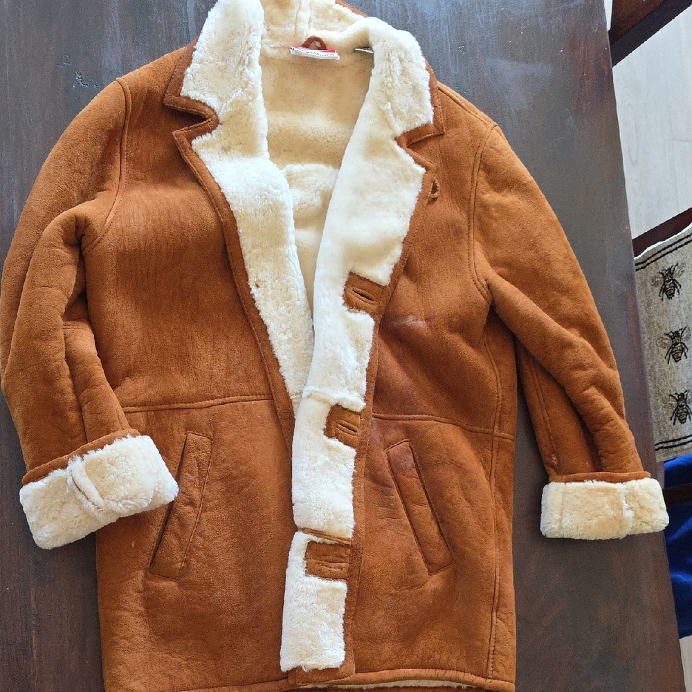 Marlboro Unlimited Genuine Sheep Shearling Coat Men's L